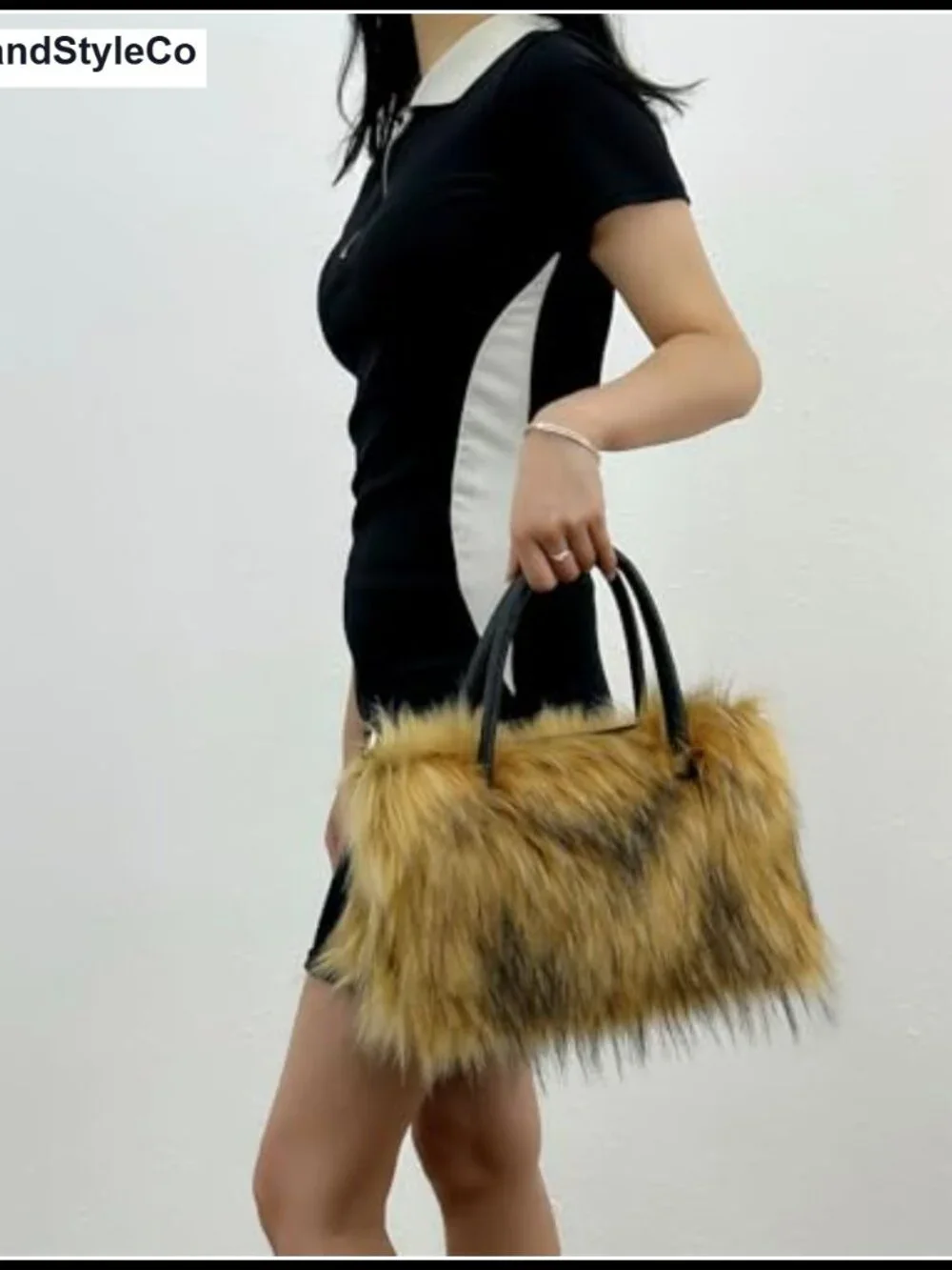 Faux Fur Tote Handbag Furry Fluffy Satchel Purse Shoulder Bag Women